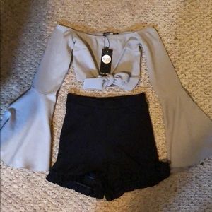 Grey and Black Two Piece Set